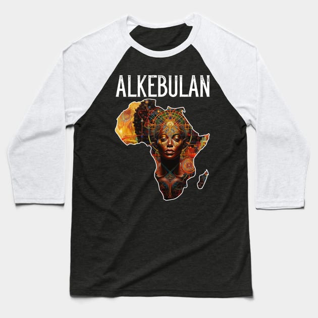 Shape Of Africa Map Alkebulan Melanin Gift T-Shirt Baseball T-Shirt by Merchweaver